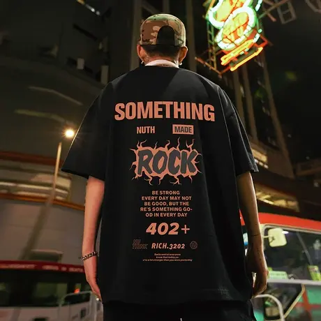 国潮宽松oversize欧美潮牌t恤男潮中性风潮流短袖情侣款半袖夏季商品大图