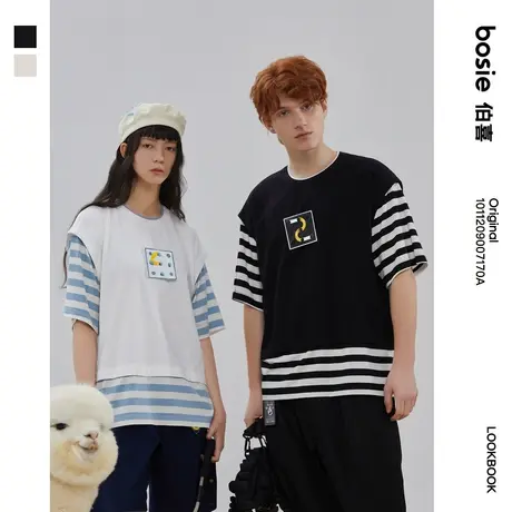【群聊专享】bosie2022年夏季新款小王子联名T恤情侣圆领短袖商品大图