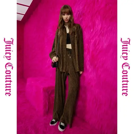 Juicy Couture橘滋早秋季装女装年新款浓情咖啡压皱阔腿女休闲裤商品大图