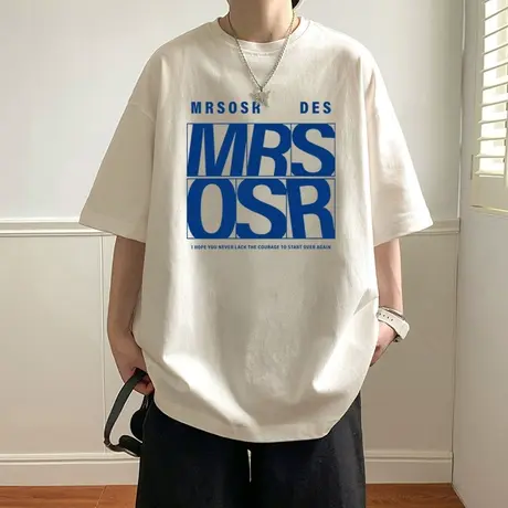 潮流纯棉短袖T恤男夏季新款宽松潮牌轻奢2023男装美式vintage上衣商品大图