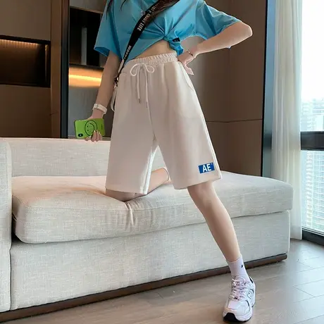 运动休闲短裤女夏季设计感小众宽松中裤ins潮阔腿显瘦直筒5五分裤图片