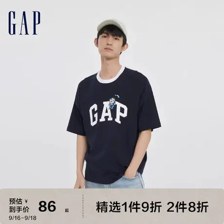 【盲盒T】Gap男女装夏季2023新款LOGO纯棉短袖611777廓形休闲T恤图片