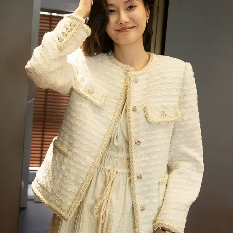 法式复古粗花呢小香风外套女气质高级感秋冬新款宽松短款上衣1033商品大图