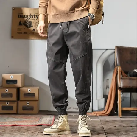男士束脚工装裤子男潮流百搭2023年新款秋季休闲裤男裤宽松运动裤商品大图
