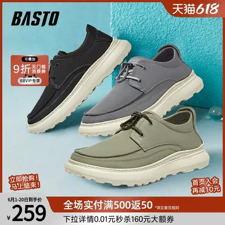 百思图25夏季新款简约时尚户外透气男士布鞋软底男休闲鞋L5880BM5商品大图
