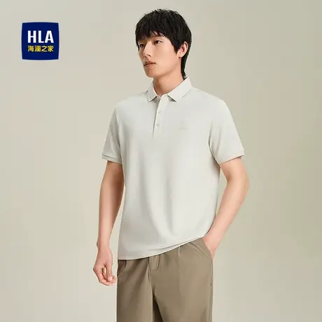 HLA/海澜之家轩辕小将联名短袖POLO衫2025春夏新款休闲提花上衣男图片
