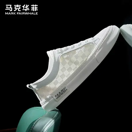 马克华菲小白鞋男夏季休闲男鞋2025新款透气鞋子软底网面男士板鞋商品大图