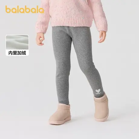 巴拉巴拉童装儿童长裤女童打底裤加绒2024冬装新款灯芯绒绣花裤子商品大图