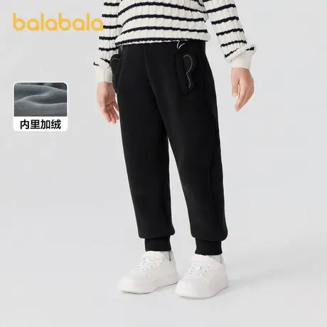 巴拉巴拉童装儿童长裤女童束脚长裤加绒加厚秋冬装简约百搭休闲裤商品大图