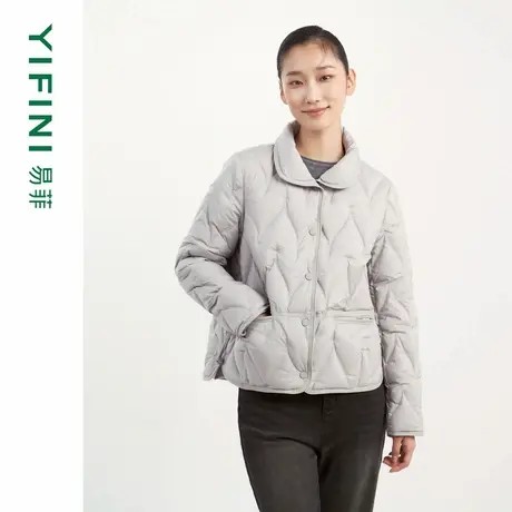 [专柜同款]Yifini/易菲国风压花白鸭绒百搭宽松保暖羽绒服女冬商品大图