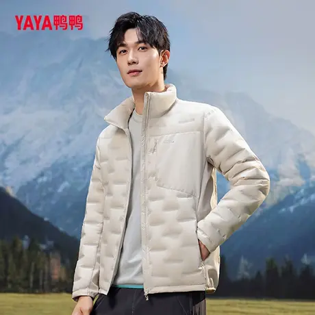 YAYA鸭鸭轻薄羽绒服男士2025年秋冬新款短款保暖时尚立领鸭绒外套商品大图