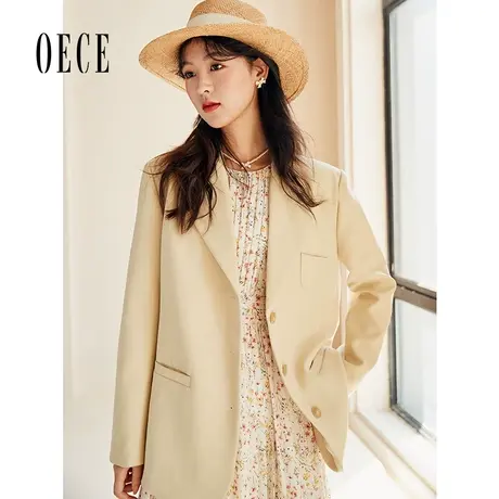 【买1送1】Oece简约小西装春秋新款女装气复古英伦风西服气质外套商品大图