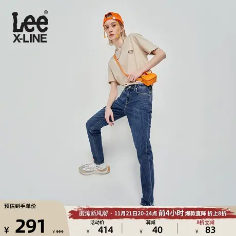 Lee23新品433修身窄脚中蓝色女牛仔裤LWB1004333QJ-011商品大图