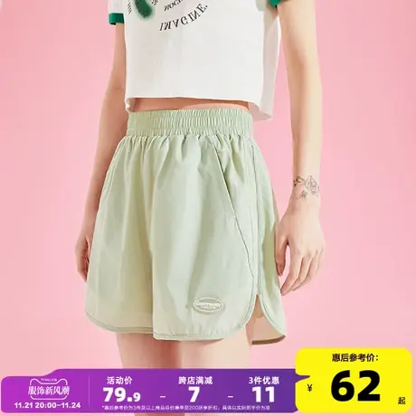 唐狮2023夏季新款高腰休闲运动短裤女外穿夏季黑色显瘦慢跑裤DK商品大图
