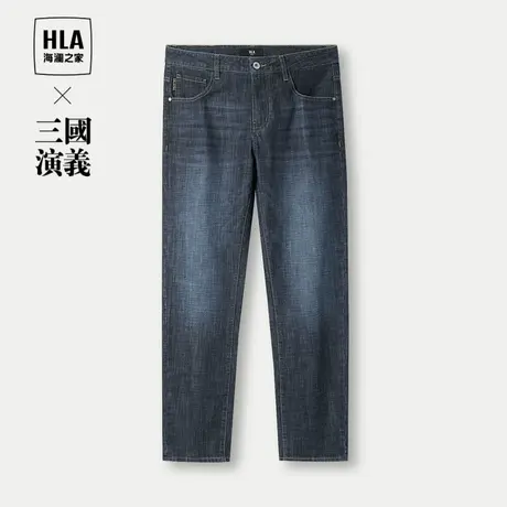 HLA/海澜之家三国演义凉感直筒牛仔裤春夏季新款时尚休闲裤子男士图片