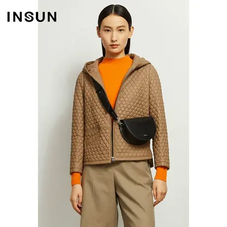 INSUN恩裳线上专选冬季菱形格羊皮毛一体皮衣商品大图
