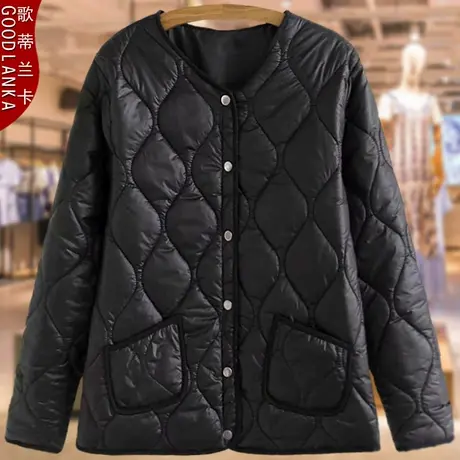 中年妈妈秋冬装小棉袄加肥加大码女装200斤棉服衣轻薄款短款棉服商品大图