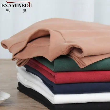 打底长袖t恤女修身中领半高领纯棉春季内搭女上衣百搭体恤女加厚图片