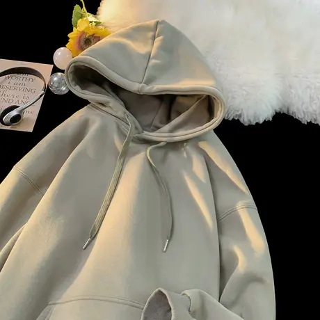 连帽卫衣男春秋季美式潮牌情侣宽松上衣服春秋季套头男生重磅帽衫商品大图