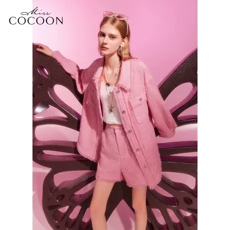 MISSCOCOON【繁花之境】24春新款法式浪漫OVERSIZE廓形珊瑚粉外套商品大图