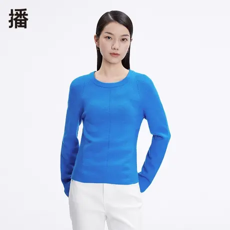 播秋季新款简约小众设计感百搭显瘦圆领针织衫女DDP4SD4532图片