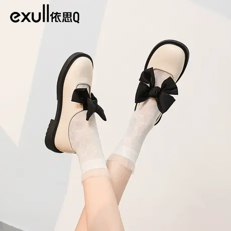 依思q洛丽塔鞋lolita鞋圆头蝴蝶结厚底软妹百搭温柔配裙子小皮鞋商品大图