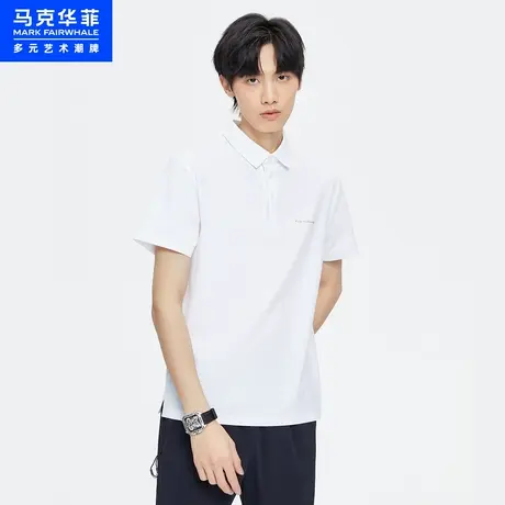 商场同款马克华菲立体字母印花短袖POLO衫男23夏季新款通勤上衣图片