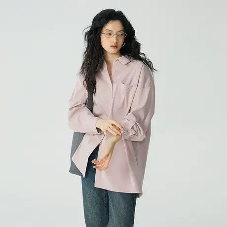 omont蛋挞家 廓形慵懒风衬衫女春季2023新款oversize长袖衬衣上衣图片