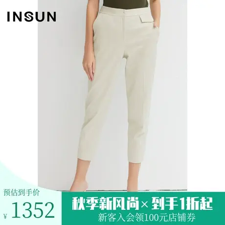 恩裳商场同款春季女装经典直筒型舒适肌理时尚通勤正装裤图片