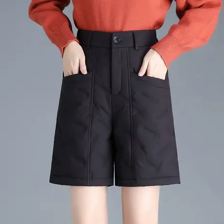 2023冬季新款羽绒裤女高腰加绒加厚阔腿短裤显瘦外穿休闲五分靴裤图片