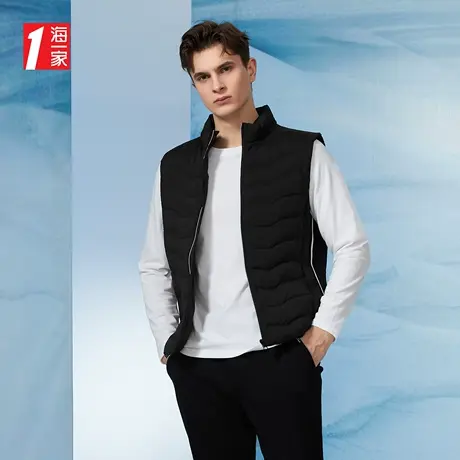 海一家简约休闲背心秋季保暖舒适时尚日常男士羽绒马甲图片