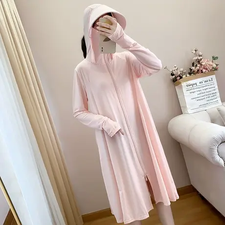 长款防晒衣女夏季2023新款冰丝薄款全身开衫防晒服防紫外线小个子图片