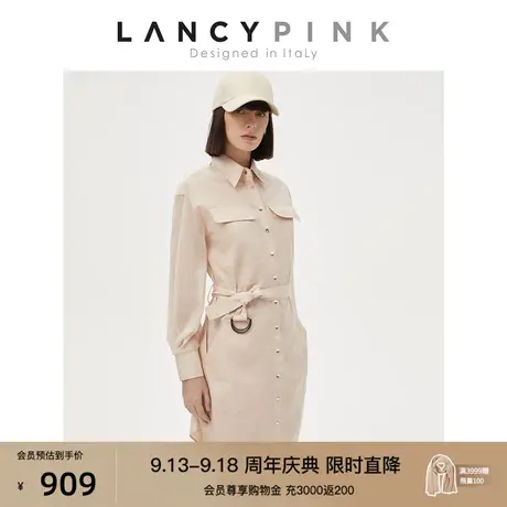 【意大利设计】朗姿100棉显瘦衬衫polo连衣裙女2022年春季新款商品大图