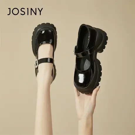 Josiny/卓诗尼法式复古小皮鞋女2024新款春季增高jk女鞋玛丽珍鞋商品大图