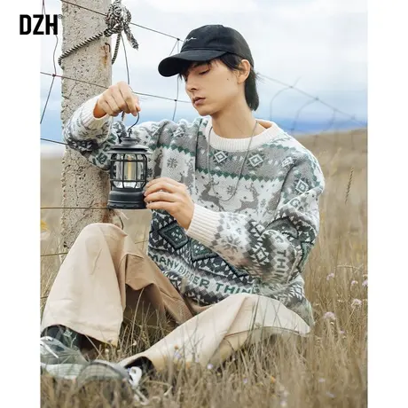 男士高级感超好看毛衣慵懒风针织衫男秋冬情侣秋装上衣宽松毛线衣商品大图