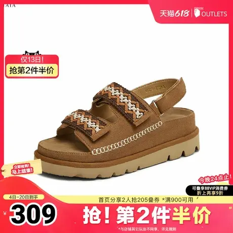TATA/他她2025夏勃肯鞋女鞋外穿时尚拖鞋后空凉鞋新款YPT01BL5图片