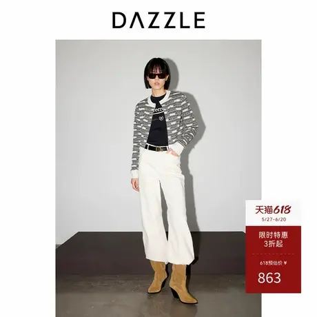 DAZZLE地素奥莱 针织T恤春秋女装提花毛衣商品大图