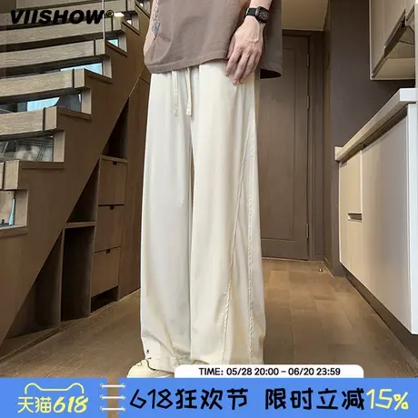 VIISHOW裤子男夏季薄款hiphop运动卫裤痞帅宽松直筒阔腿休闲长裤商品大图