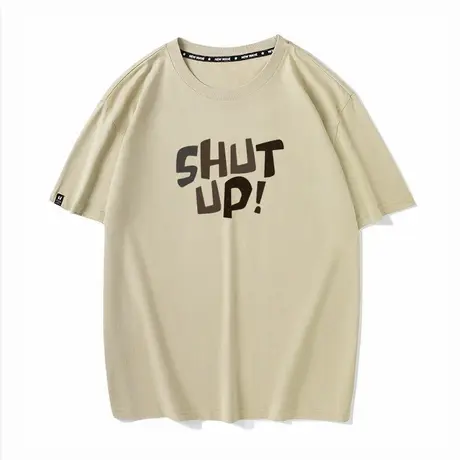 秀洛shut up字母闭嘴个性态度夏季短袖t恤男宽松纯棉潮牌新说唱商品大图