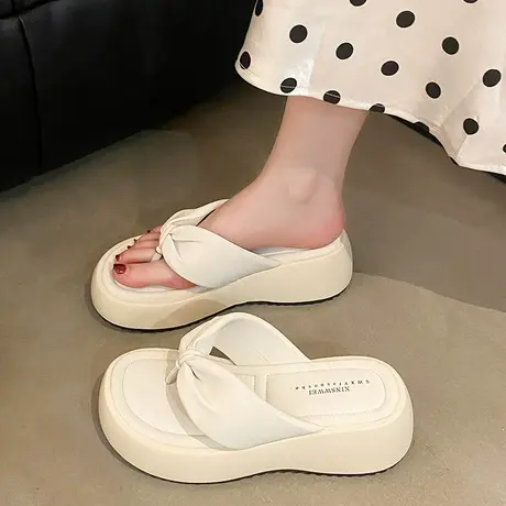 厚底法式人字拖女2025新款夏季高级感外穿时尚拖鞋气质沙滩凉拖鞋商品大图