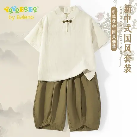 班尼路童装YBB系列男童套装2025新款夏季新中式儿童国风帅气唐装商品大图