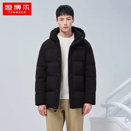 坦博尔男士连帽百搭舒适羽绒服户外运动休闲简约时尚保暖外套商品大图