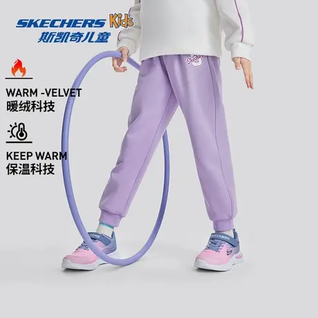 Skechers斯凯奇男女童针织长裤2024秋季新款柔软舒适休闲版型图片