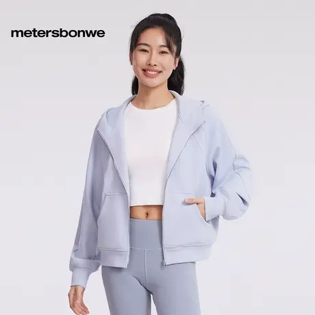 美特斯邦威开衫女2025年春季新款舒适连帽拉链卫衣开衫女商品大图