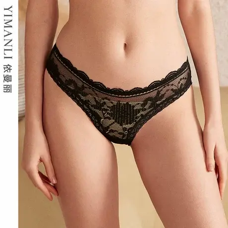 依曼丽蕾丝女内裤性感纯欲棉质底档提臀中低腰三角裤商品大图
