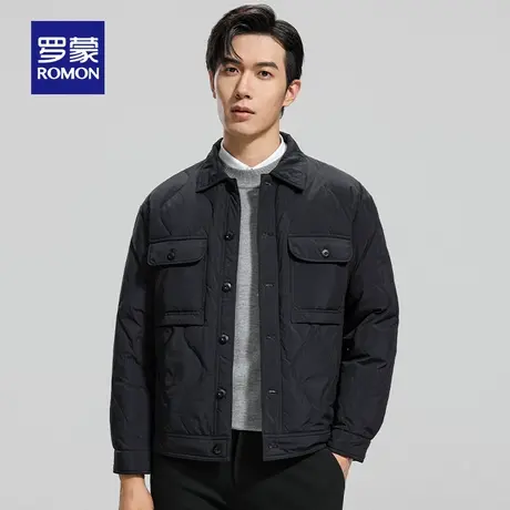 罗蒙2025冬季新款保暖羽绒服时尚青年男士翻领短款工装夹克外套男商品大图