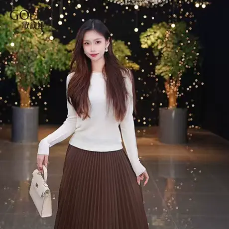 【无缝工艺】歌莉娅毛衣女2025新款秋季穿搭全羊毛修身上衣打底衫图片