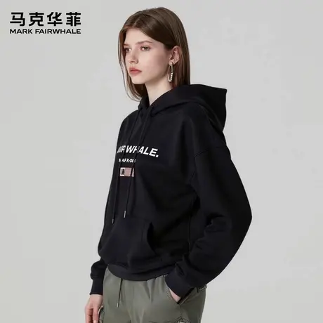 马克华菲 deer 美式字母印花连帽卫衣男款秋季宽松潮牌长袖外套女图片