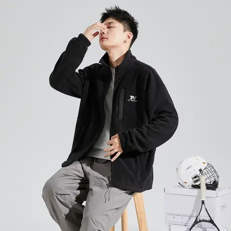 唐狮秋冬季新款摇粒绒外套男立领短款户外运动开衫宽松夹克潮TD图片