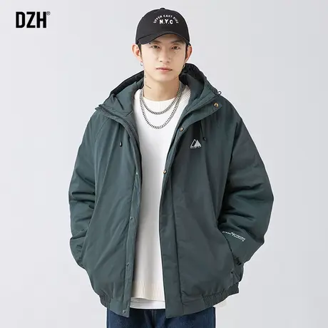 男生墨绿色棉袄男冬季新款2023爆款棉服男款加厚潮牌棉衣外套连帽商品大图